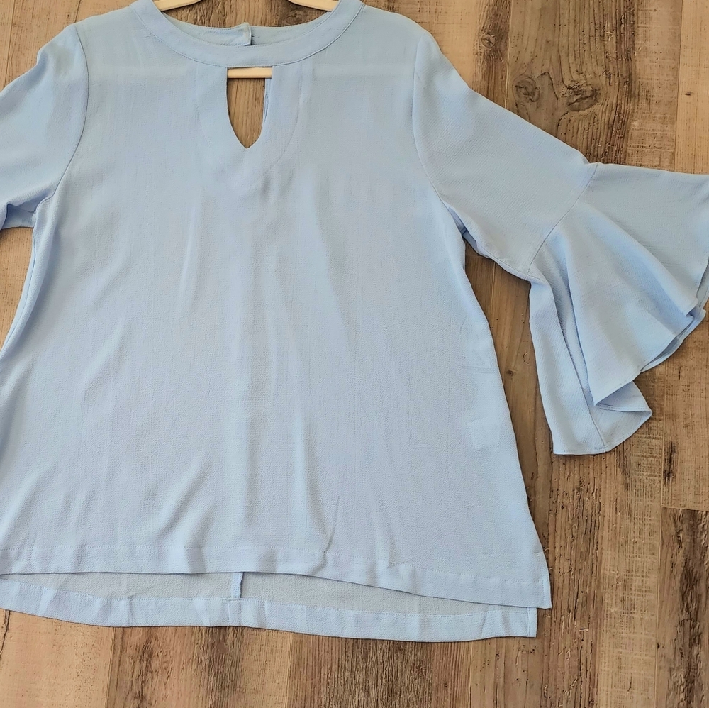 Pale Blue rayon ladies blouse.
